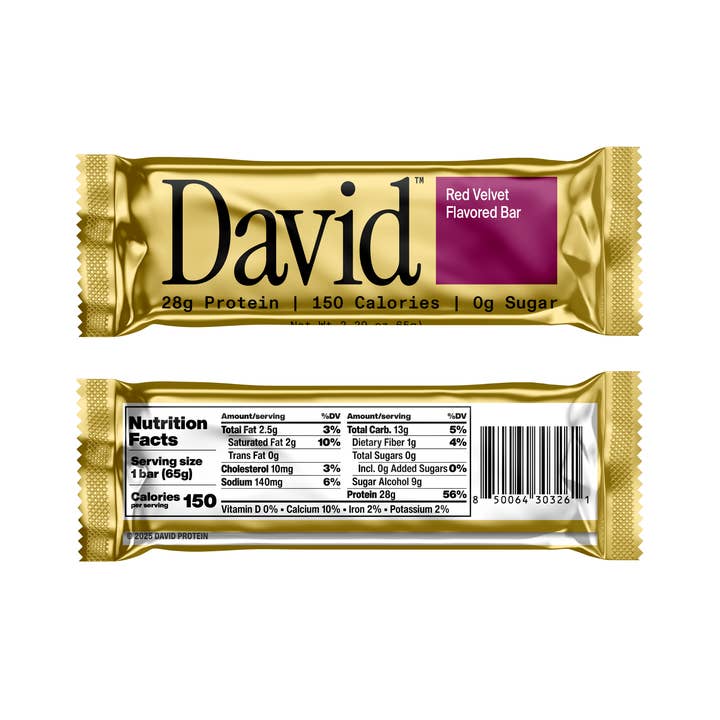 David Protein - Wholesale Snack Bar - Red Velvet Protein Bar Mastercase (72 Total Bars)