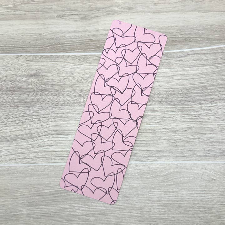 Hand-drawn Dark Hearts Laminated Bookmark for wholesale by Jessika with a K Studios