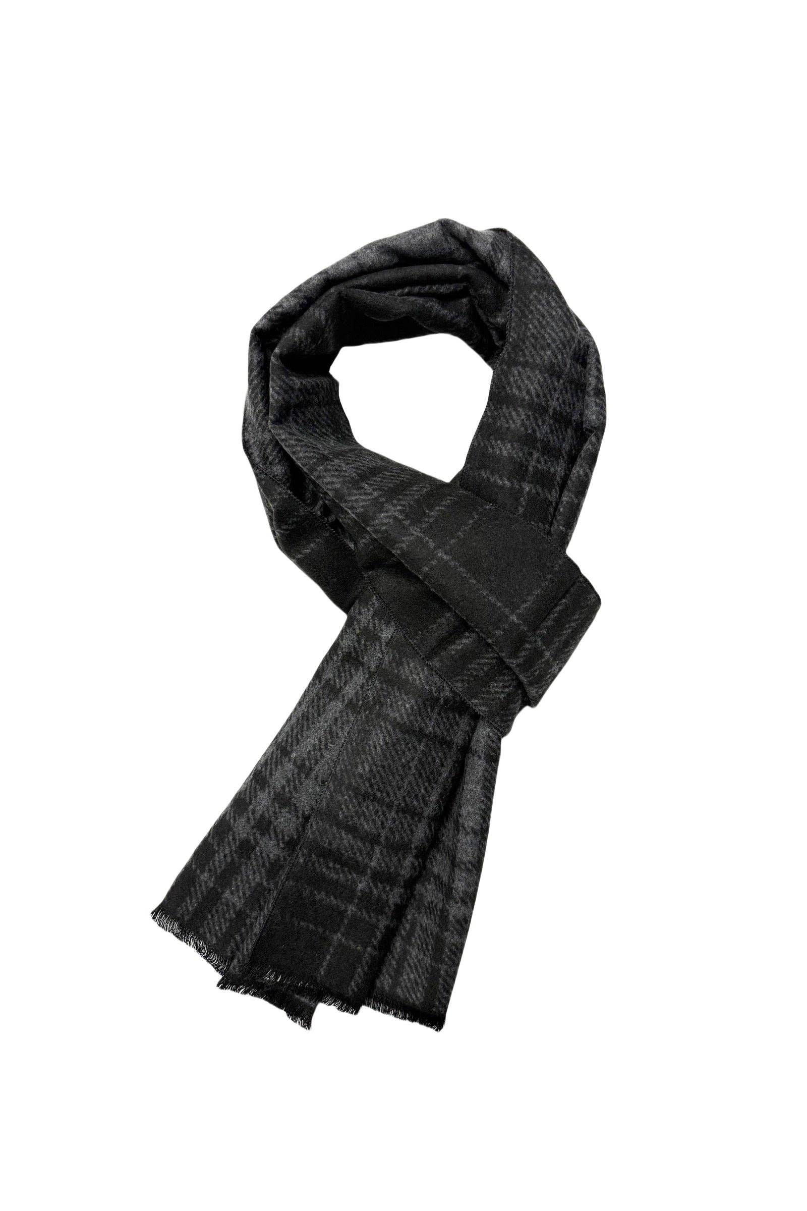 Fashion Scarf World - Wholesale Scarf - Unisex - Grid Check Print Reversible Mens/Unisex Frayed Scarf0
