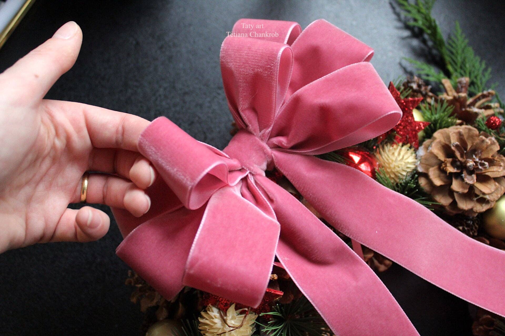 Idea Tatyart - Wholesale Tree Topper - 7" Velvet Christmas Bow Ties for Wreaths and Tree Toppers #21