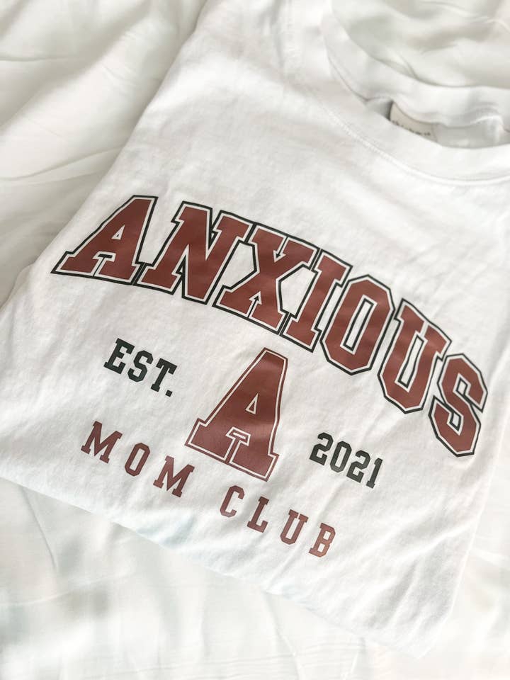 Anxious Mom Club Tee - White for wholesale by Good Morning Baby