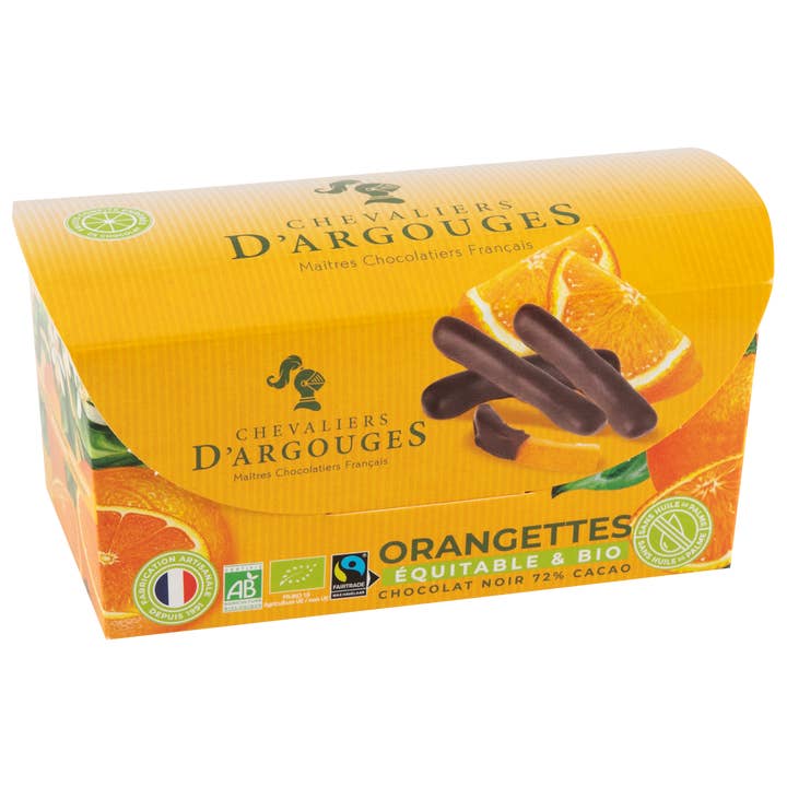 SCATOLA ORANGETTE BIO/EQUO - CIOCCOLATO FONDENTE per la vendita all'ingrosso da parte di Chevaliers d'Argouges