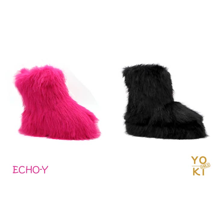 YOKI Piger Mini All over Faux Fur Korte mode vinterstøvler for engroshandel hos Yoki Girls