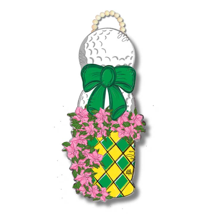 Azelea Golf Topiary Door Hanger for wholesale by DK Designs Georgia