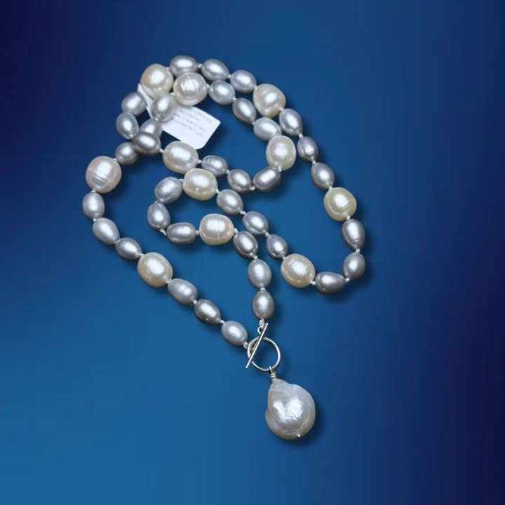Freshwater Pearl Strand with Baroque Accent Drop for wholesale by Contemporary Relics: Jewelry by Sherri Bloomer