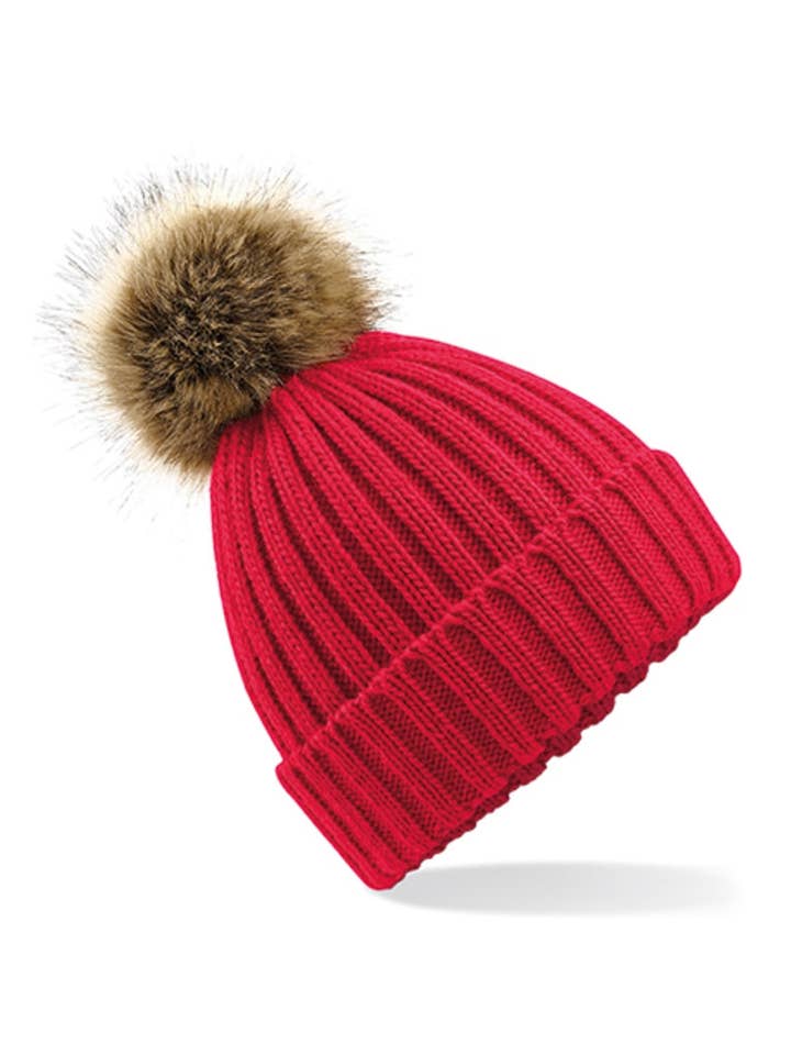 Beanie Heavy Knit Faux Fur voor wholesale door PINNED by K