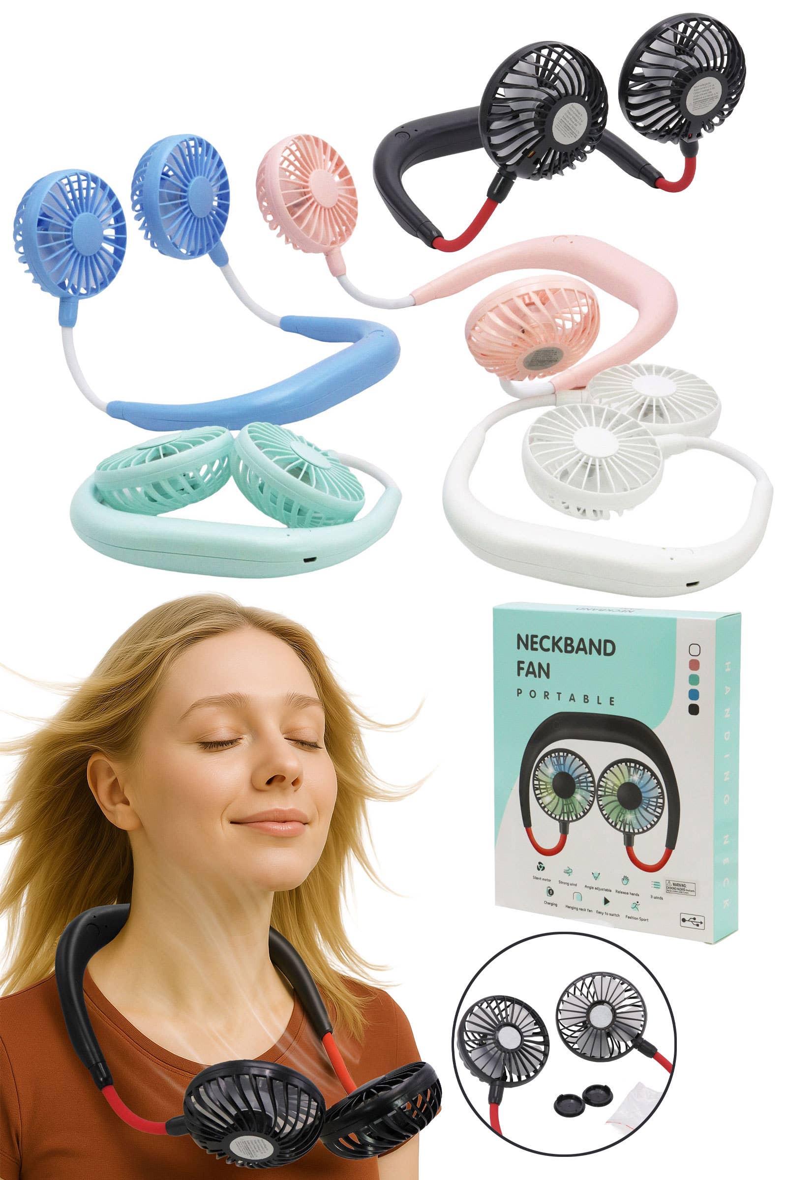 Cap Zone - Wholesale Handheld Electric Fan - Aromatherapy Neckband Electrical Fan2