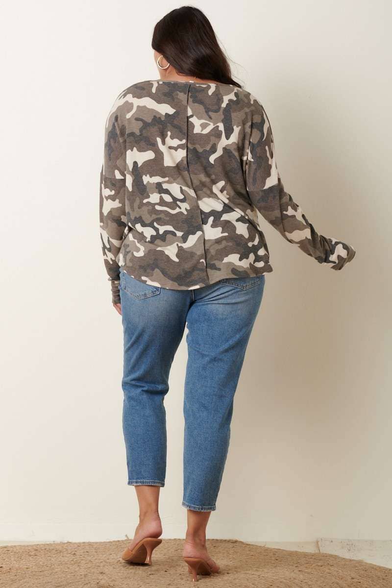 mittoshop – wholesale Stickad topp - Dam – PLUS CAMO V-RINGAD STICKAD TOPP11