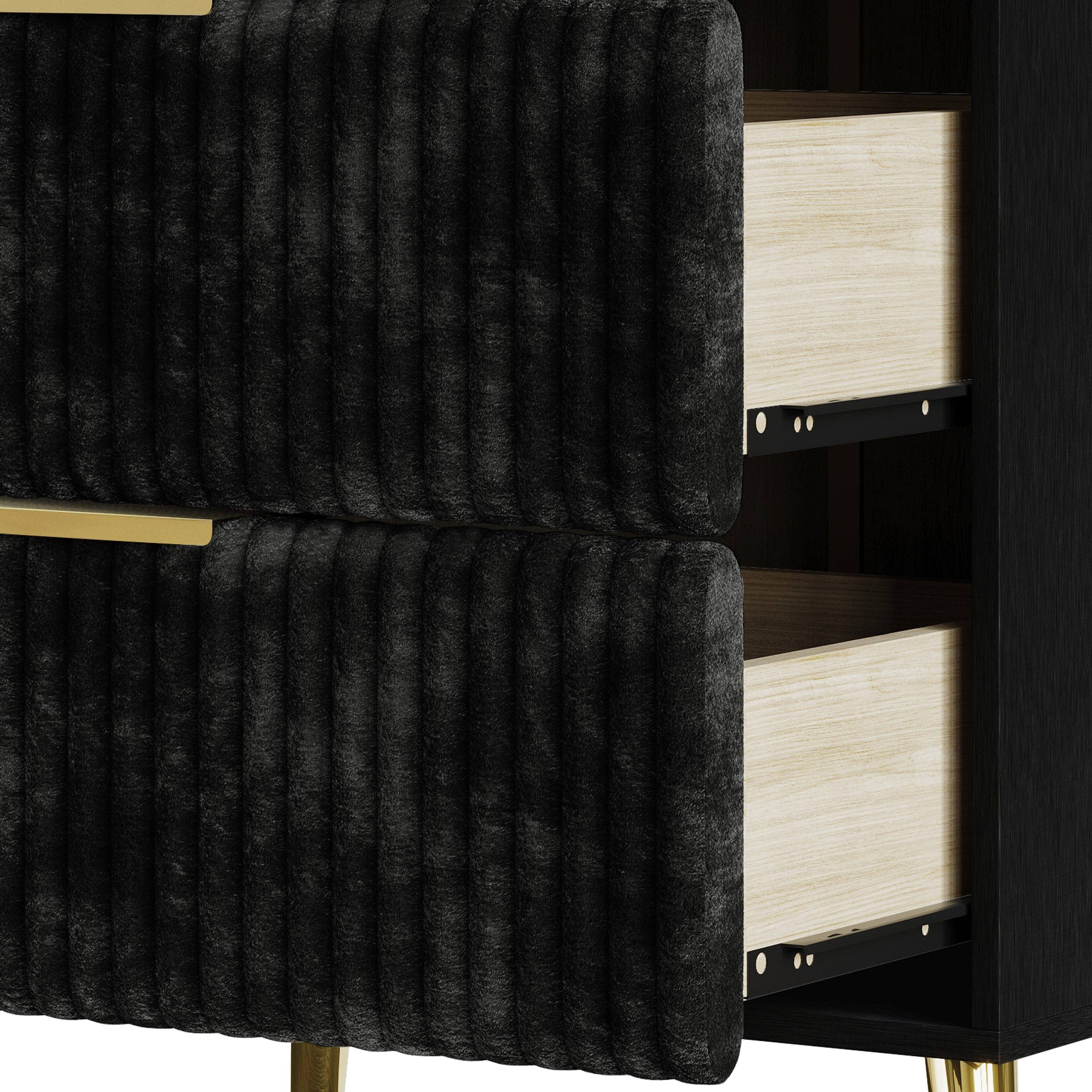 Home Design - Wholesale Bedroom Furniture - Home Design Alva 2 Drawer Nightstand, Black5