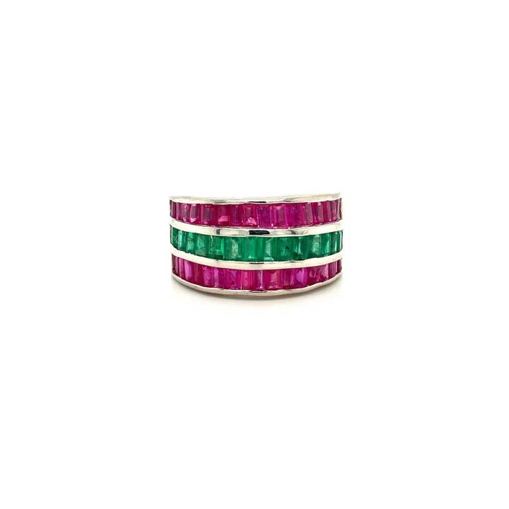 Anello con pietre multicolore in argento sterling 925 - KSR 17843 per la vendita all'ingrosso da parte di Kotawala Jewels