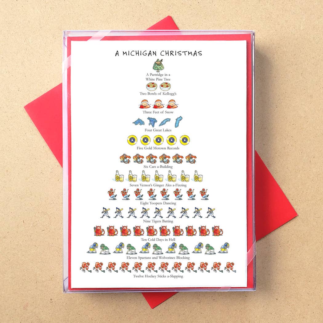 Allport Editions – Großhandel Weihnachtskarte – „Staaten: 12 Days of Christmas“ -Boxkarten — ALLE 50 BUNDESSTAATEN!12