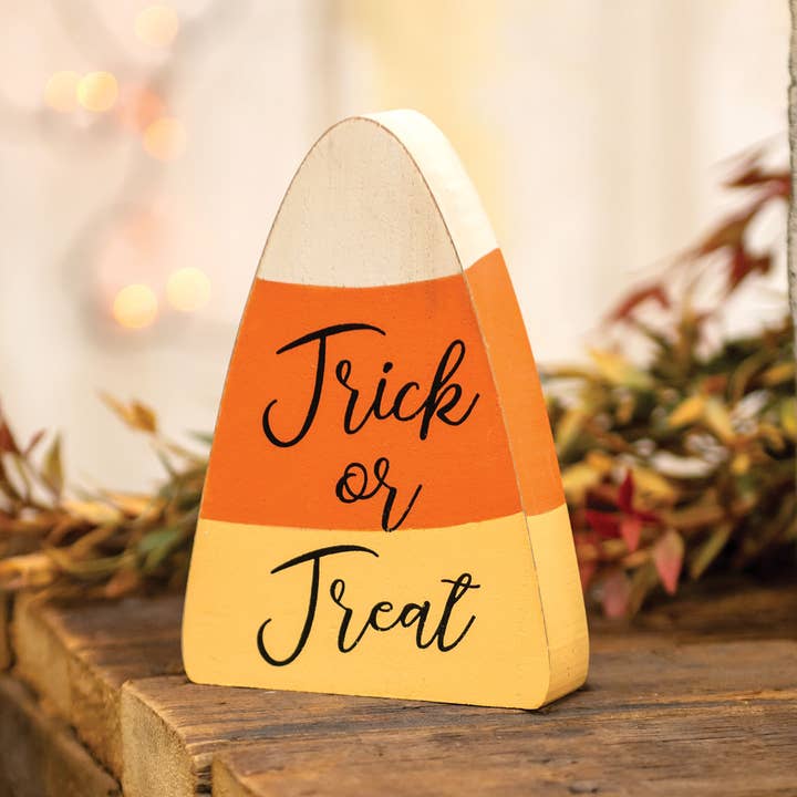 The Hearthside Collection - Wholesale Decorative Tabletop Object - Trick or Treat Candy Corn Chunky Sitter1