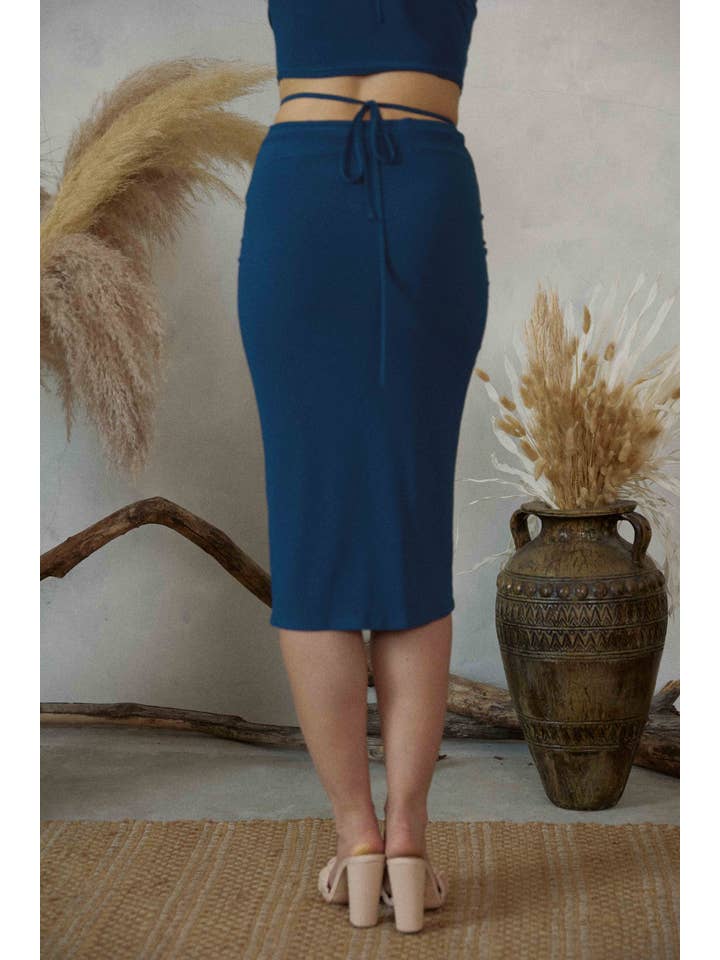 Endless Blu – wholesale Skirt – Women’s – DJS5051 Solid shirring skirt