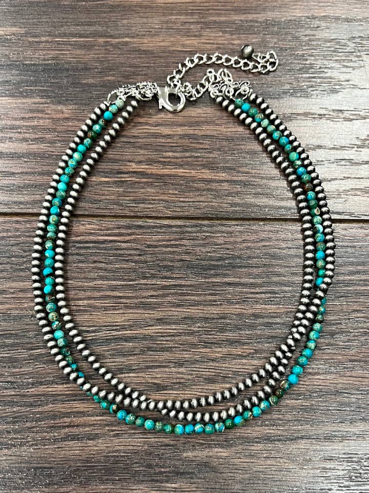 737615, Handmade 15" Navajo Gemstone Necklace for wholesale by ISAC Trading Inc