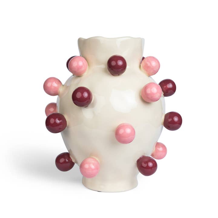 Noss and Co - Wholesale Vase - Bubble vase - burgundy and pink balls