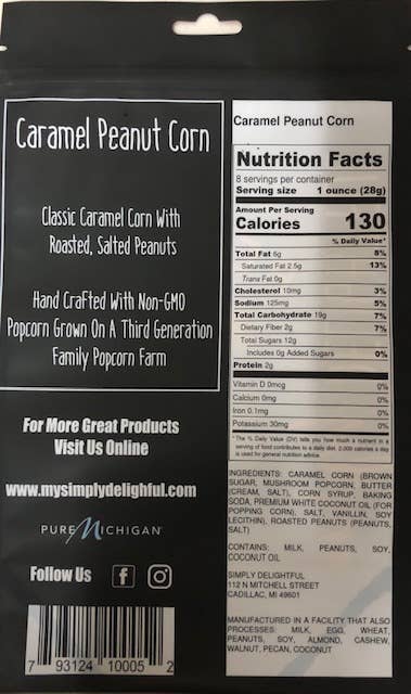 Simply Delightful - Vente Pop-corn - Caramel Arachide Maïs 8 oz1
