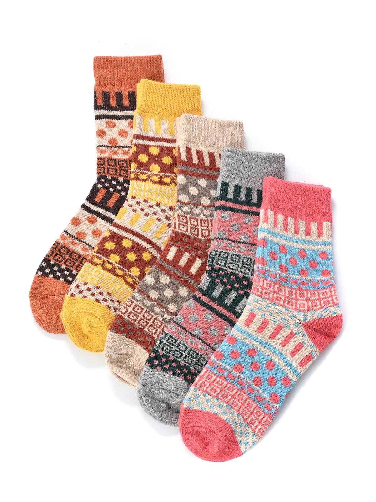 Funkyrel® Atzbranding Limited - Wholesale Socks - Women's - Rufia - 5 Pairs Bohemian Wool-Blend Socks Set3