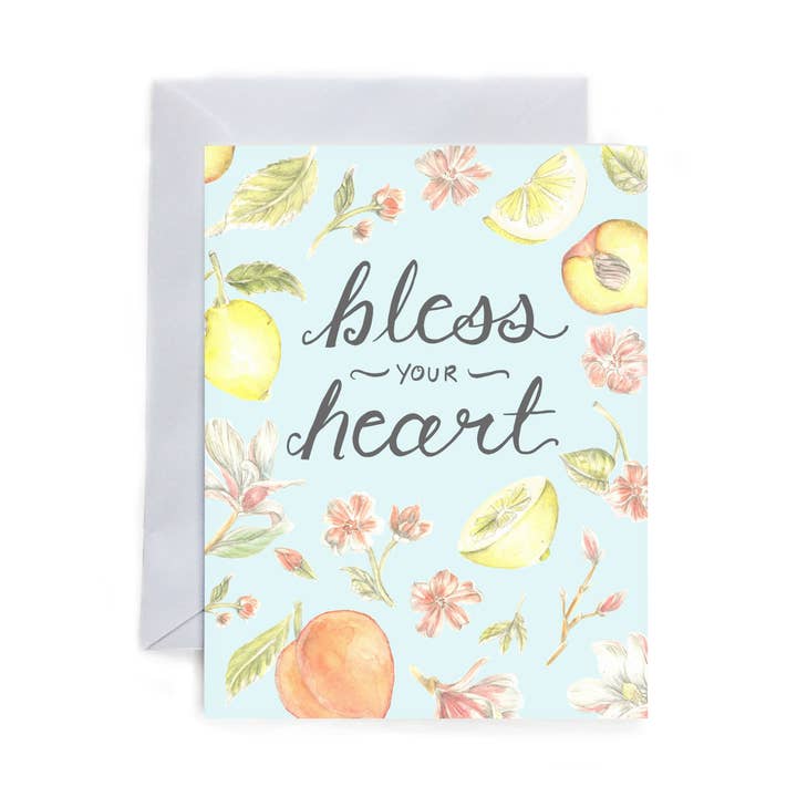 Bless Your Heart Note Card for wholesale by Erica Catherine Illustration
