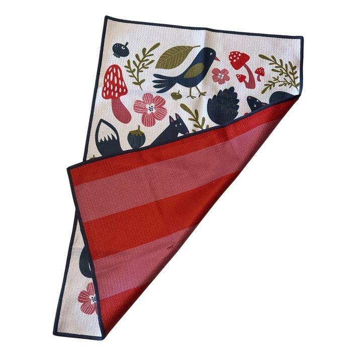 Skogsbarn - Wholesale Tea Towel - Microfiber Waffle Kitchen Towel- Woodland Navy