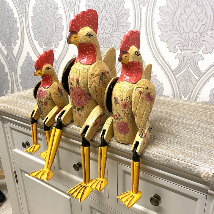 Conjunto 3 30/25/20Cm Galinha Craquelada por atacado de Minster Stylish Living Ltd