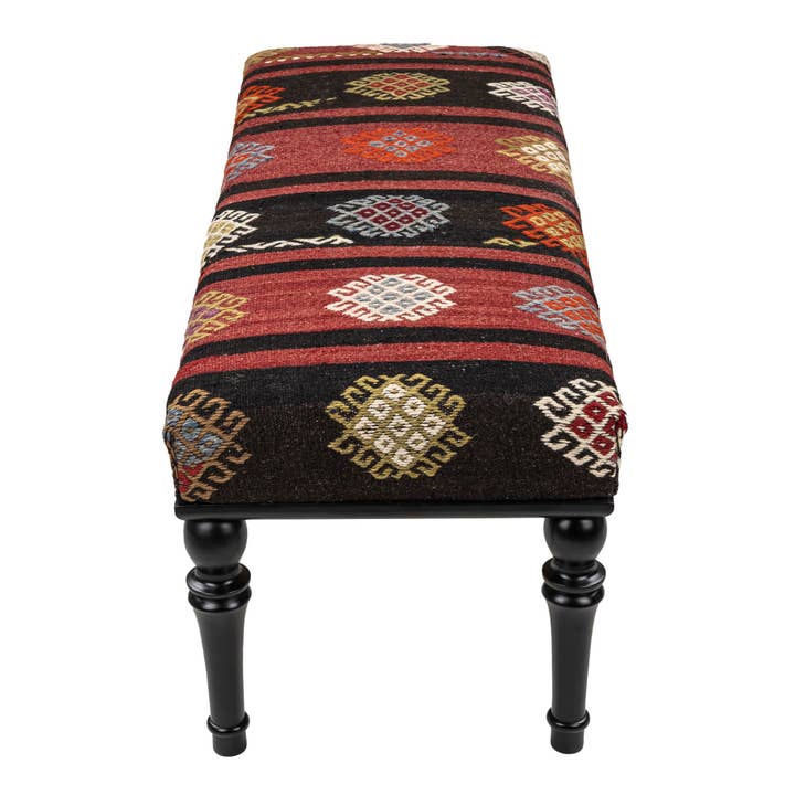 Rugtolia - Wholesale Bench - Vintage Kilim Upholstered Bedroom - Entryway Wooden Bench5
