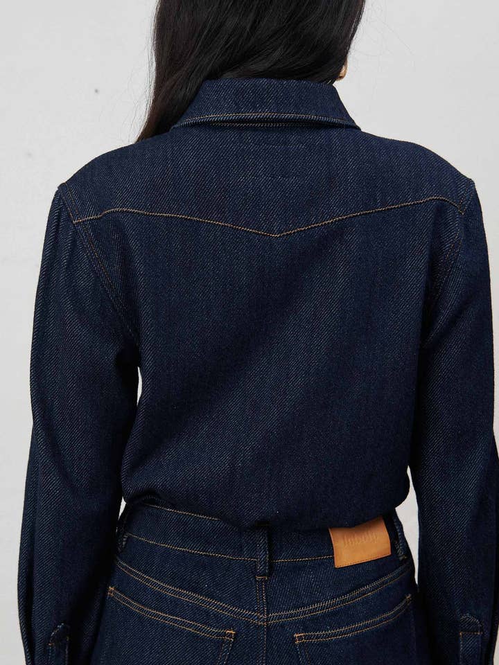 LABDIP - Wholesale Denim Jacket - Women's - DALIA - 3D DARK BLUE DENIM SHIRT2