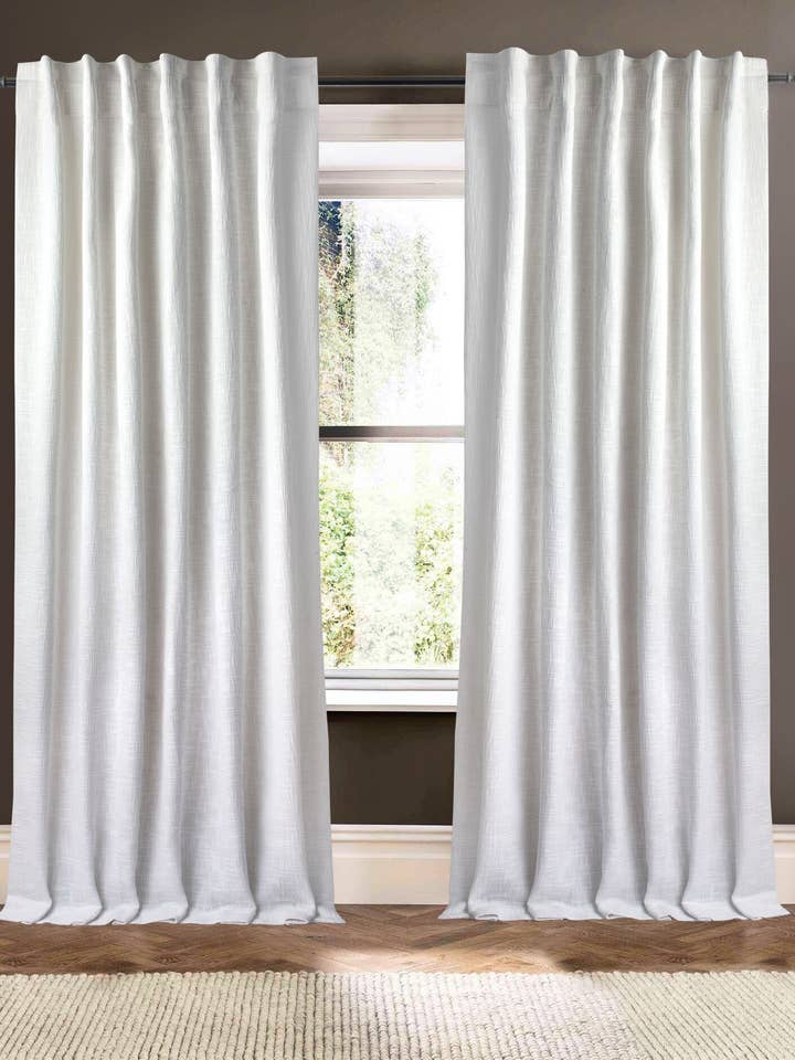 Madison White 96" Leinen-Baumwoll-Mischung Vorhang für den Großhandel von Creative Threads, Inc.