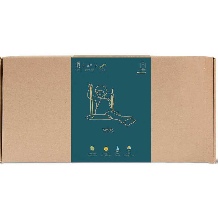 Babai – Großhandel Holzspielzeug – Kinder – Babai Kinder-Holzschaukel mit Baumwollseil4