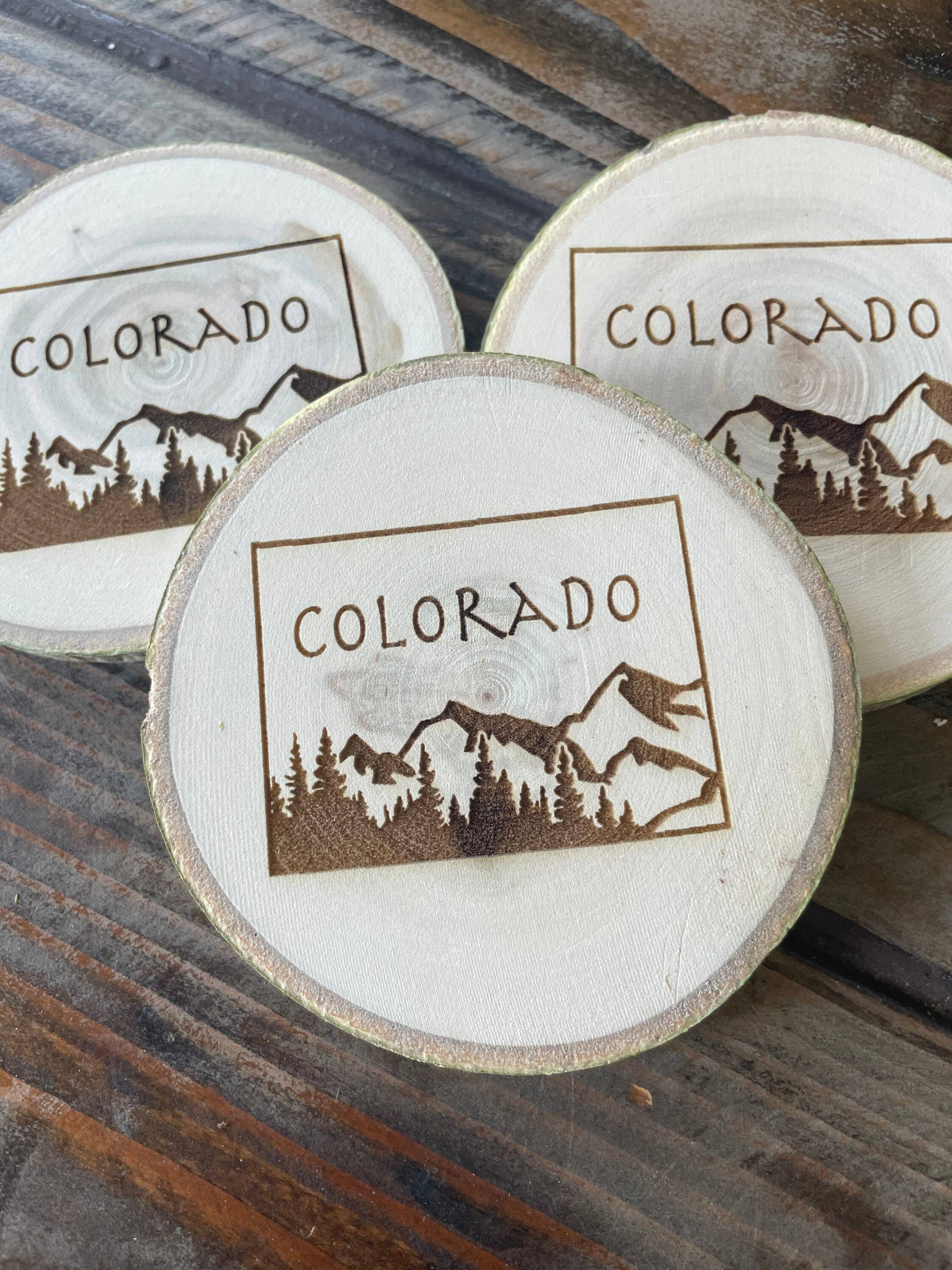 Parks Art Collection - Wholesale Coasters - Colorado Coaster, State Shape on Local Aspen Wood7
