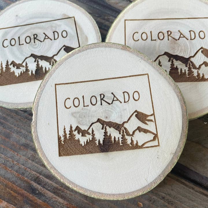 Parks Art Collection - Wholesale Coasters - Colorado Coaster, State Shape on Local Aspen Wood7