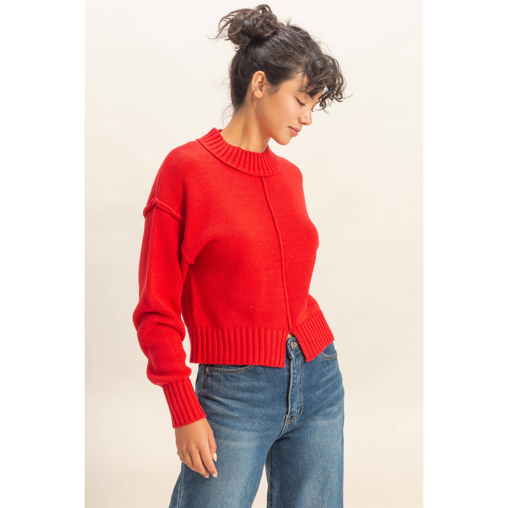 HYFVE – Großhandel Strickpullover – Damen – Pullover mit Stehkragen und Naht vorne4