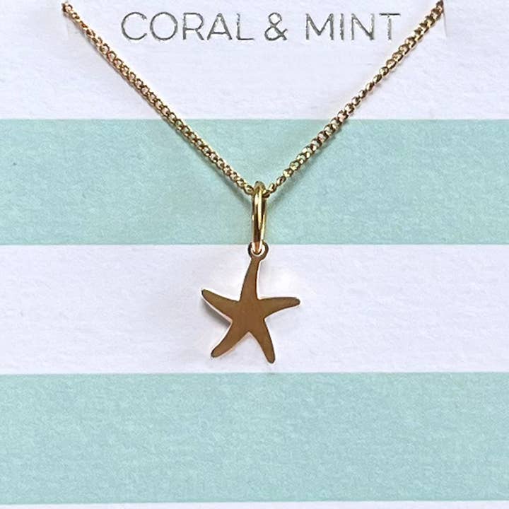 Coral & Mint – wholesale Pendant/charm necklace – Gold Starfish Charm Necklace
