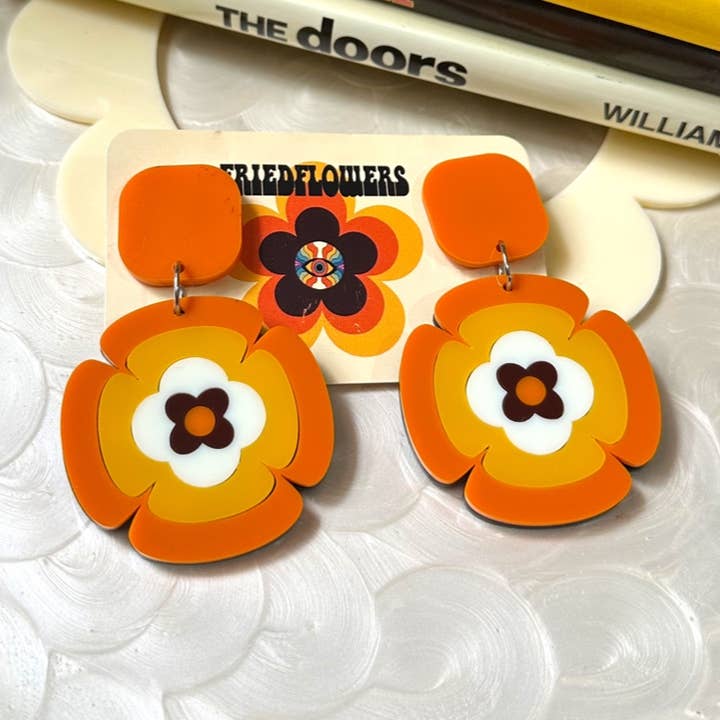 friedflowers - Wholesale Dangle earrings - I’m living in the 70s groovy retro earrings 3