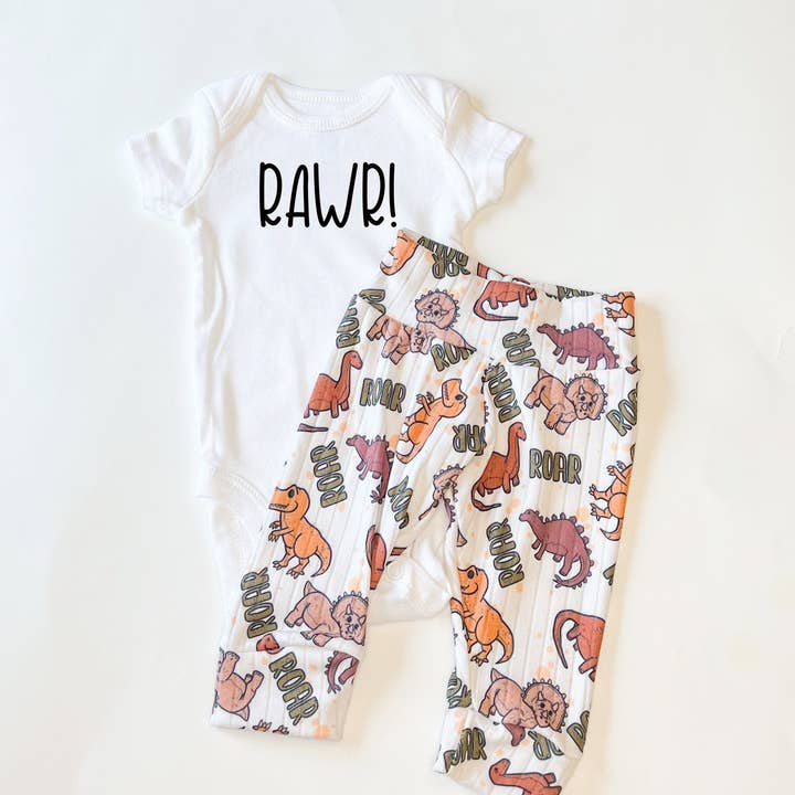 Déguisement legging pour bébé dinosaure pour la vente par Tiny toes Baby Co