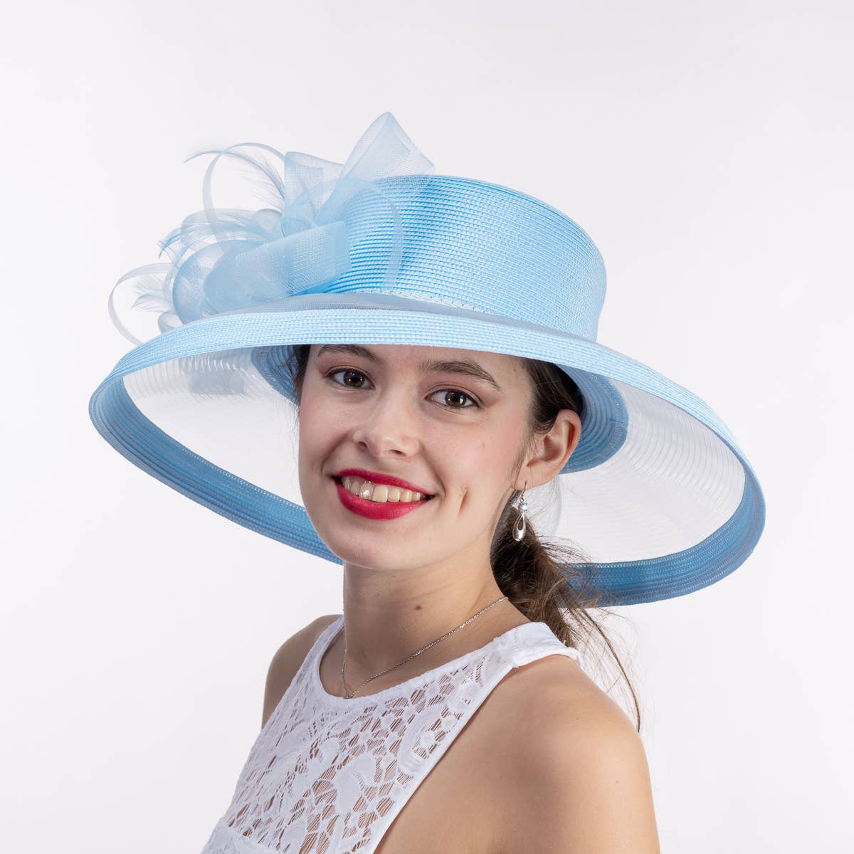 KaKyCo - Vendita all'ingrosso Cappello di paglia - Donna - Cappello di Paglia in Poliestere con Tesa in Crinolina e Fiocco a Nastro | 3018861