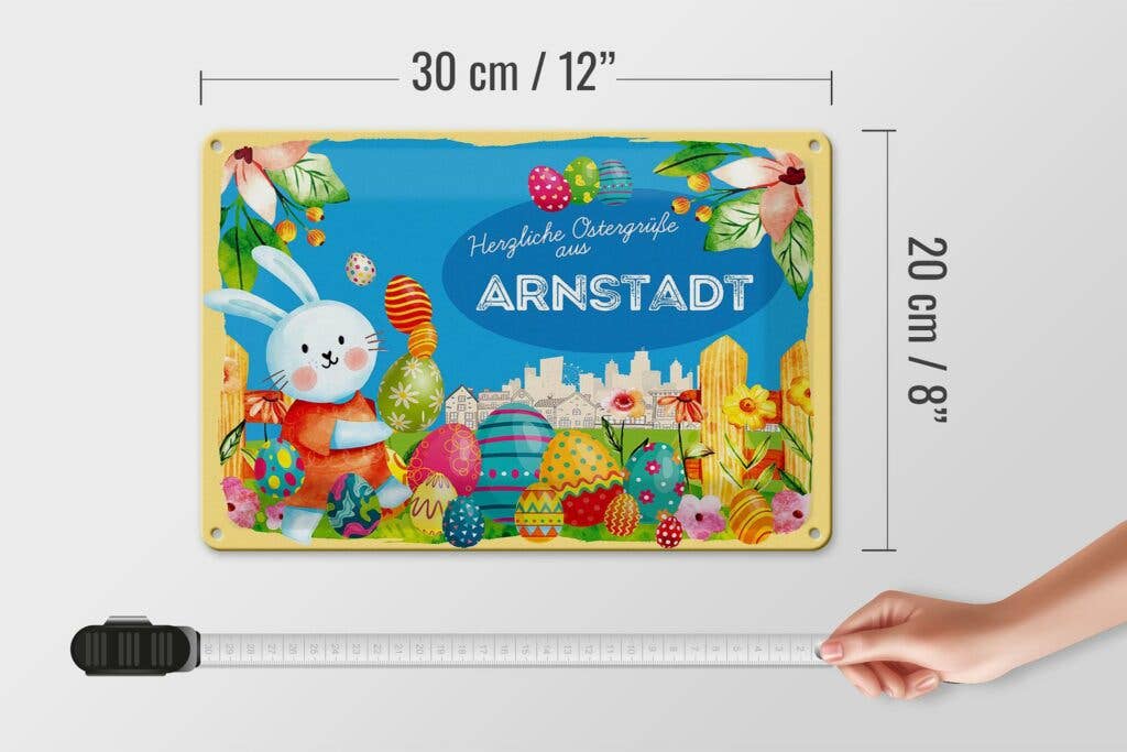 Femer - Wholesale Sign - Easter Easter greetings tin sign 30x20cm ARNSTADT gift decoration tin sign4
