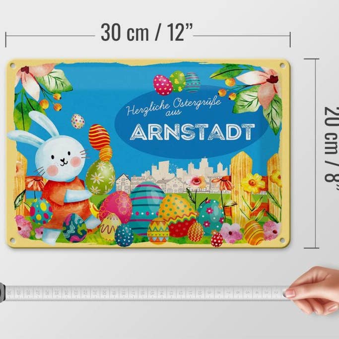 Femer - Wholesale Sign - Easter Easter greetings tin sign 30x20cm ARNSTADT gift decoration tin sign4