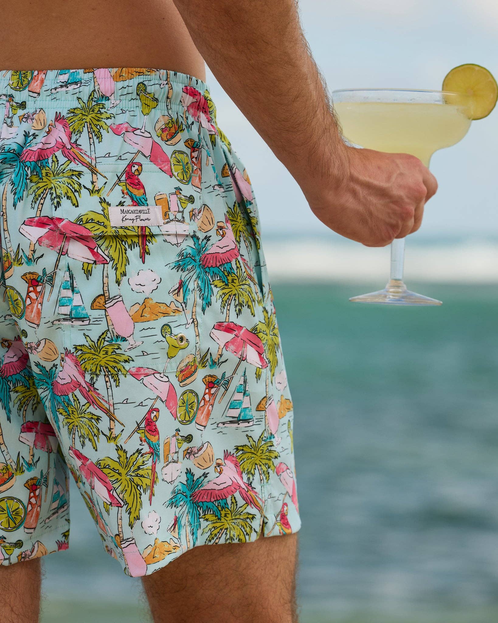 Margaritaville by Kenny Flowers - Welcome to Margaritaville - Ocean Blue - Swim Trunks for wholesale on Faire3