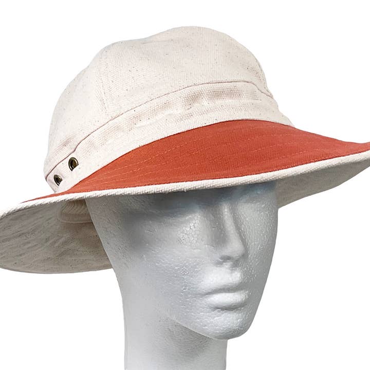 DCP Designs - Vente Bob – femme - Chapeau de soleil en toile de coton : The Sunwalker : Code HCB2
