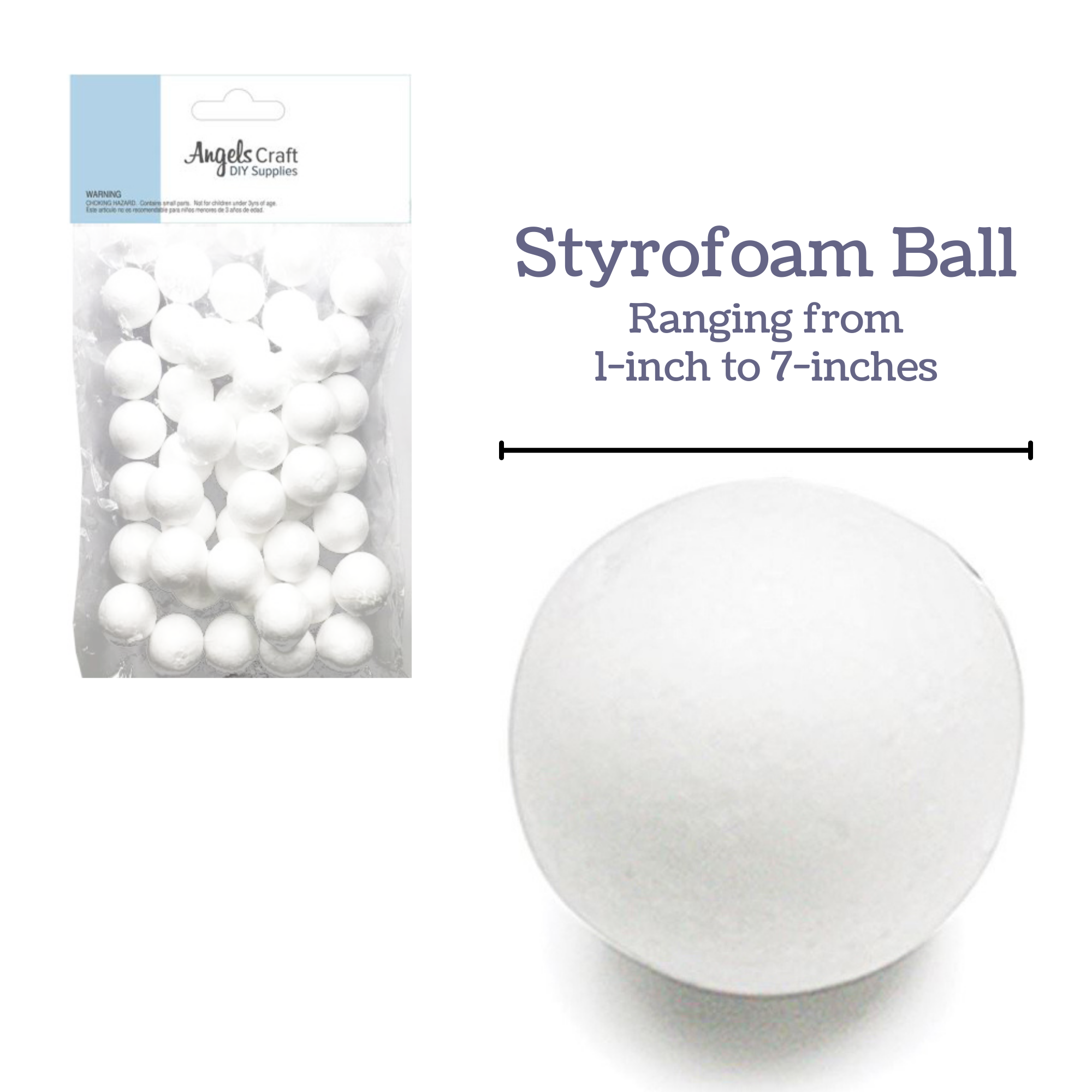 Styrofoam Balls 3 inch - Bag of 8