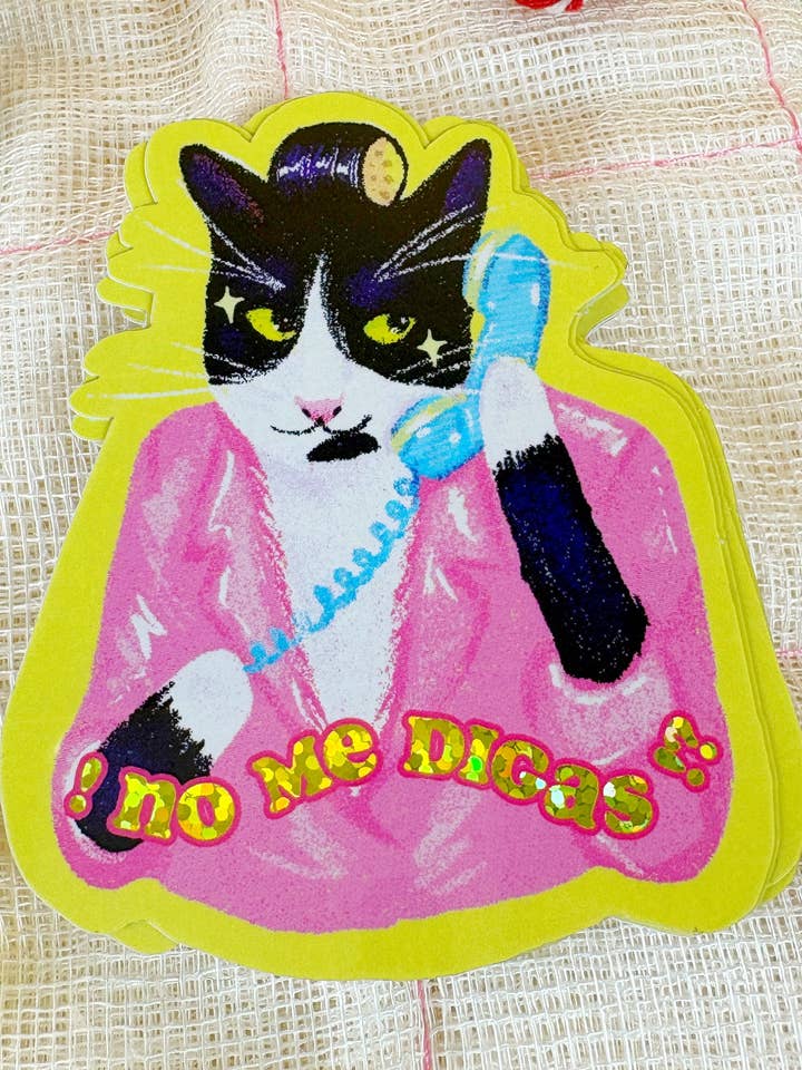 ¡No Me Digas! Tuxedo Cat Gossip Sticker for wholesale by The Wednesday Co
