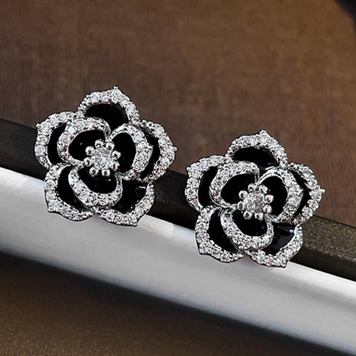 ROSE STUD EARRINGS_CWAJE0343 for wholesale by ACCITY