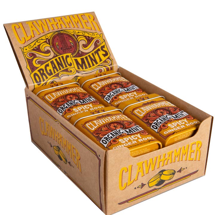 Big Sky Brands Inc. - Wholesale Mints - Clawhammer Certified Organic Mints - Spicy Ginger Root 144ct3