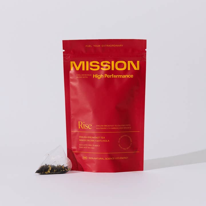 Rise English Breakfast Tea with Ginko Biloba 30 teabags for wholesale by MISSION