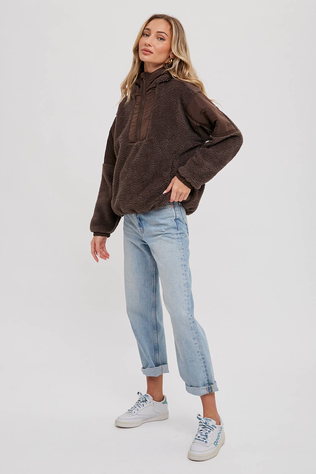 Bluivy - Wholesale Hoodie - Women's - FAUX SHEARLING CONTRAST HOODIE18