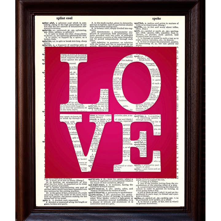 Love Square Dictionary Print for wholesale by Fresh Prints of CT