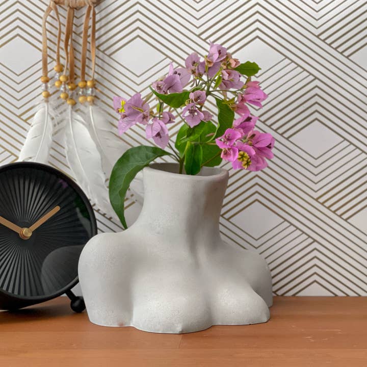 AURA 8 Art Boutique - Venta al por mayor Floreros - Jarrón grande para cuerpo femenino, recipiente para tetas para mujeres, para flores secas