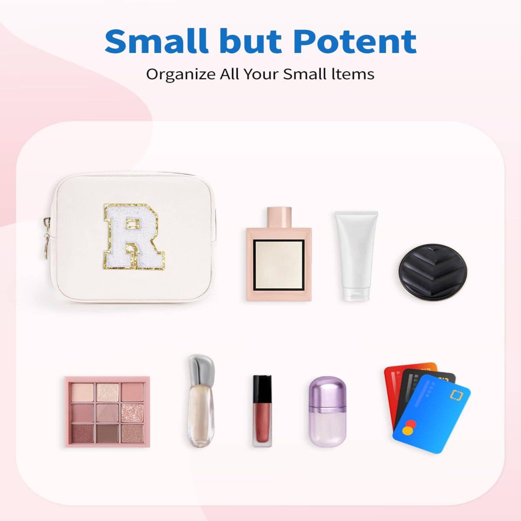 wandf – Großhandel Schmink-/Kosmetiktasche – Personalisierte Monogramm-Tasche Mini Initialen Schminktasche52