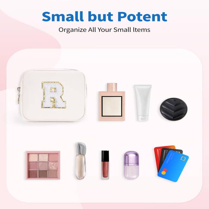 wandf – Großhandel Schmink-/Kosmetiktasche – Personalisierte Monogramm-Tasche Mini Initialen Schminktasche52