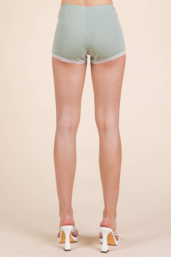 Heart & Hips - Vente Short d'intérieur – femme - Shorts court en pointelle avec détails en dentelle8